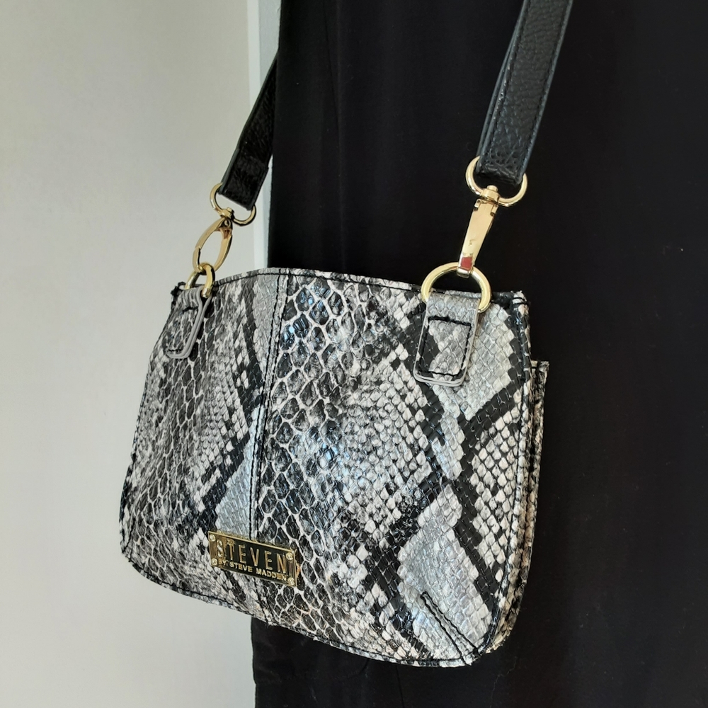 STEVEN Faux Python Crossbody Bag EUC